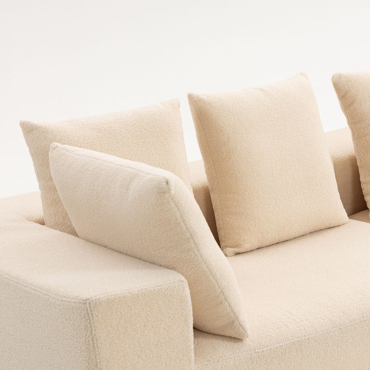 Buy farmhouse furniture Sole Terra | Simple Bouclé Minimalist Apartment Farmhouse Sofa Couch - Modern Cottage Farmhouse Furniture