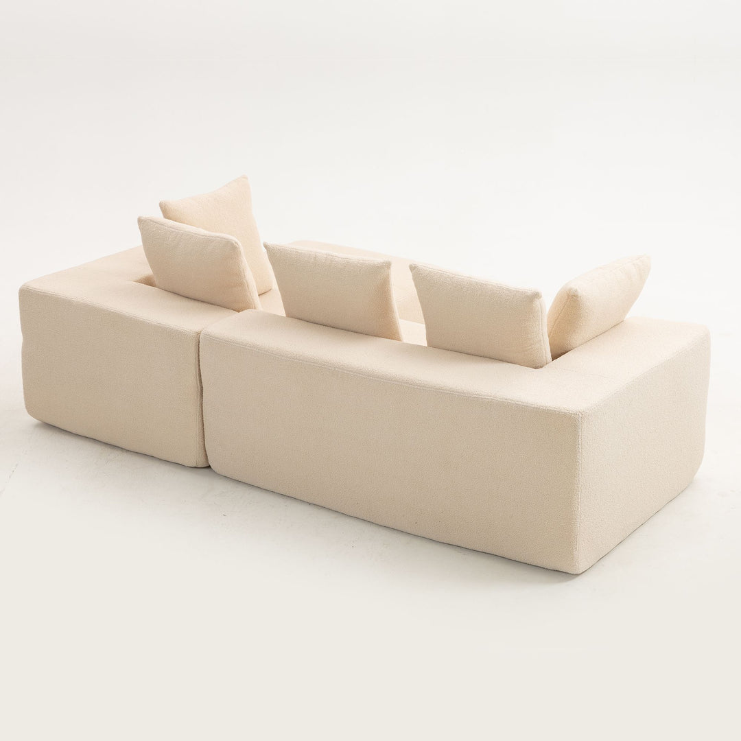 Buy farmhouse furniture Sole Terra | Simple Bouclé Minimalist Apartment Farmhouse Sofa Couch - Modern Cottage Farmhouse Furniture