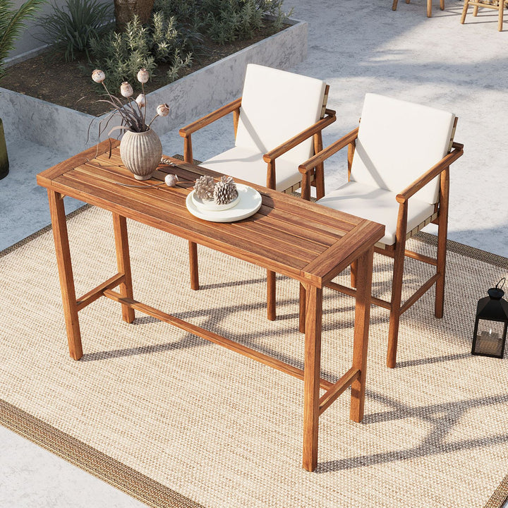 Buy farmhouse furniture 3 Piece Outdoor Modern Farmhouse Patio Bar Set - Modern Cottage Farmhouse Furniture