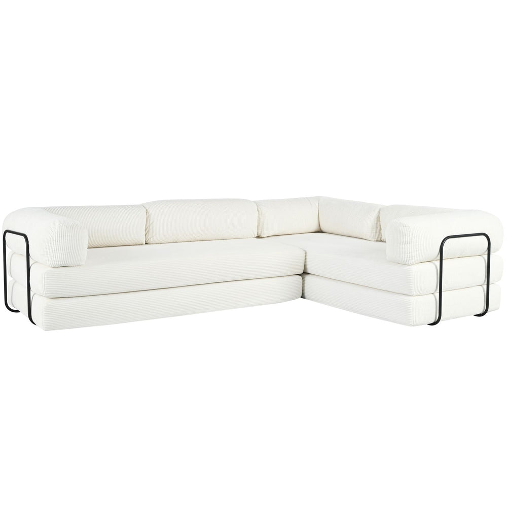 Buy farmhouse furniture Le Marie • White L-Shaped Modular Modern European Farmhouse Style Sofa Bed - Modern Cottage Farmhouse Furniture