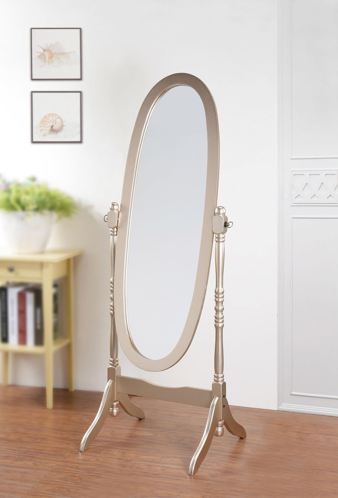 Buy farmhouse furniture Elegant Queen Anna Antique Wood Cheval Mirror with Gold Finish for Home Decor - Modern Cottage Farmhouse Furniture