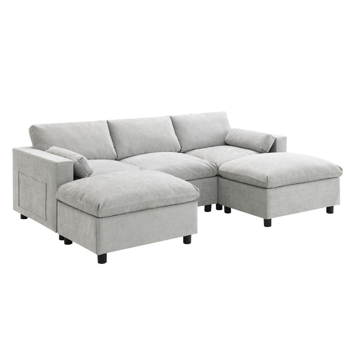 Buy farmhouse furniture Modern Farmhouse Grey Three Seater Sofa Couch - Modern Cottage Farmhouse Furniture