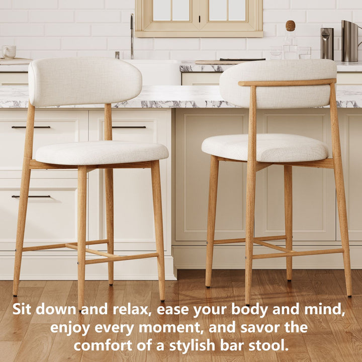 Buy farmhouse furniture Beige Modern Cottage Farmhouse Counter Bar Stools Set of 2 - Modern Cottage Farmhouse Furniture