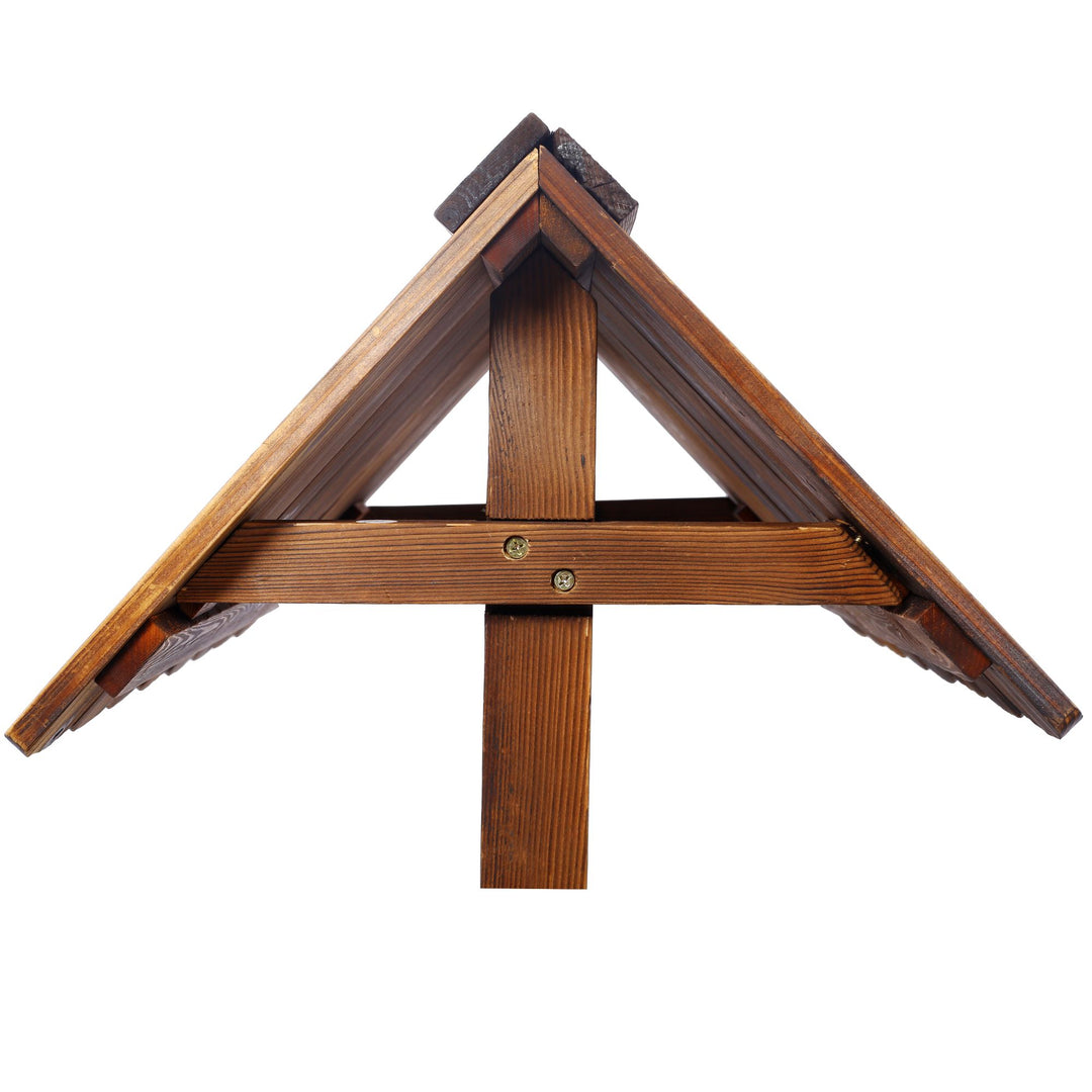 Buy farmhouse furniture Charming Rustic Wooden Wishing Well Planter for Outdoor Garden with Bucket Accent - Modern Cottage Farmhouse Furniture