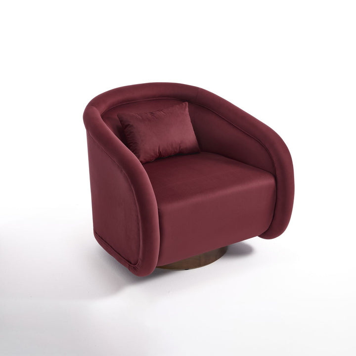 Buy farmhouse furniture Velvet Hearth | Velvet Red Contemporary Accent Chair - Modern Cottage Farmhouse Furniture