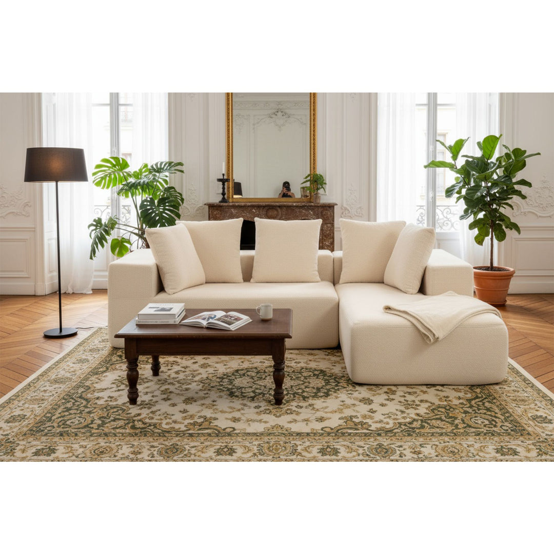 Buy farmhouse furniture Sole Terra | Simple Bouclé Minimalist Apartment Farmhouse Sofa Couch - Modern Cottage Farmhouse Furniture