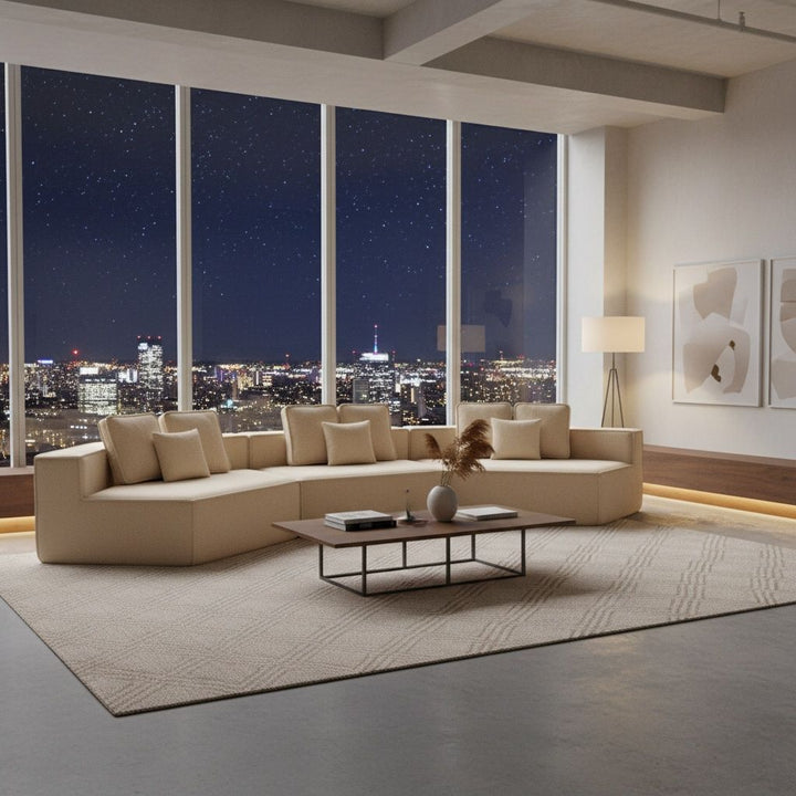 Buy farmhouse furniture Lily • Extra Large Extra Wide Modular Modern Farmhouse Compressed Sofa - Modern Cottage Farmhouse Furniture