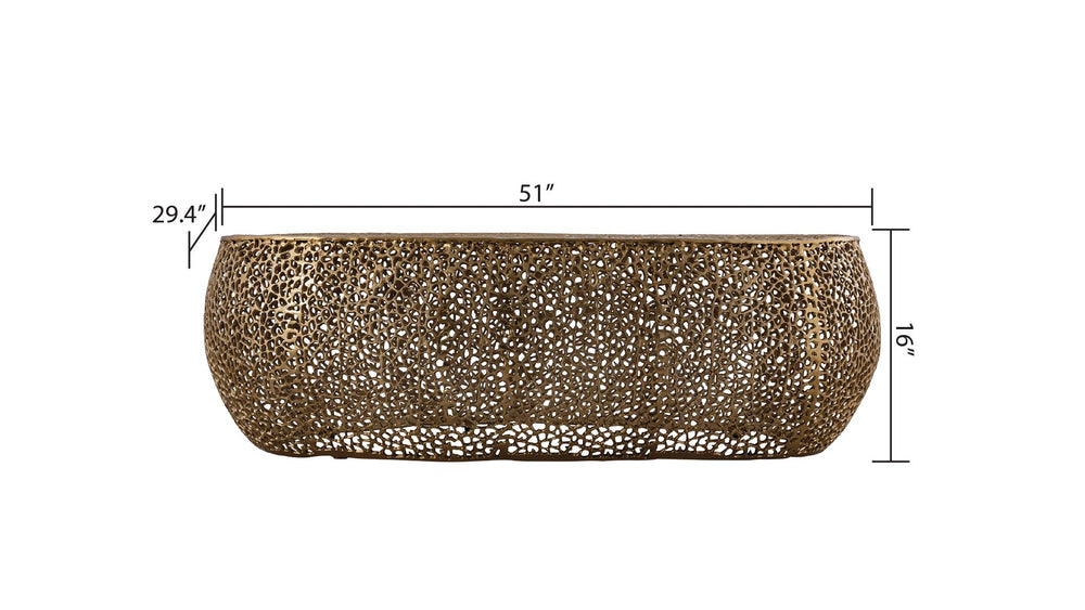 Buy farmhouse furniture Amber Leaf Acres | Oval Bronze Gold Modern Coffee Table - Modern Cottage Farmhouse Furniture