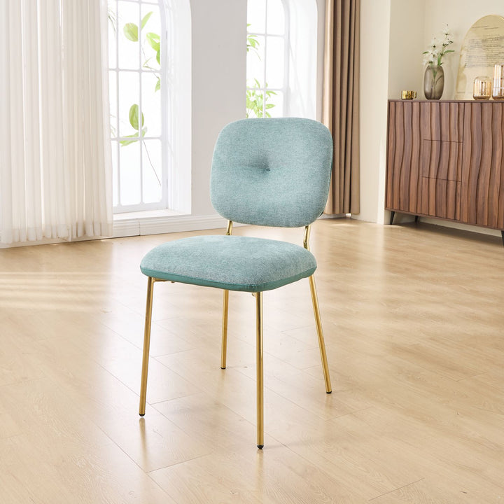 Buy farmhouse furniture Beige &amp; Green Upholstered Modern Dining Chairs Set of 2 - Modern Cottage Farmhouse Furniture