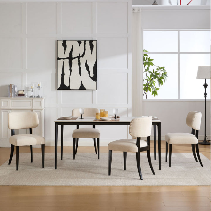 Buy farmhouse furniture Wooden Dining Chairs Set of 2, Modern Fabric Upholstered Dining Room Chair Kitchen Chairs, Farmhouse Dinner Chair for Kitchen Dining Room - Modern Cottage Farmhouse Furniture