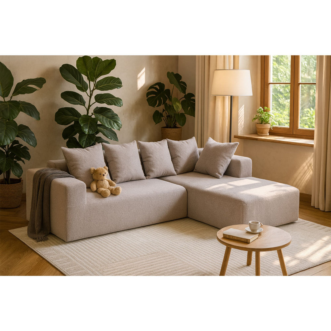Buy farmhouse furniture Sole Terra | Simple Bouclé Minimalist Apartment Farmhouse Sofa Couch - Modern Cottage Farmhouse Furniture