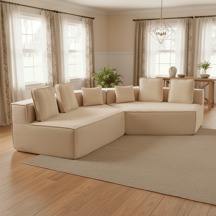 Buy farmhouse furniture The Haven • Extra Large Extra Wide Modular Modern Farmhouse Compressed Sofa - Modern Cottage Farmhouse Furniture