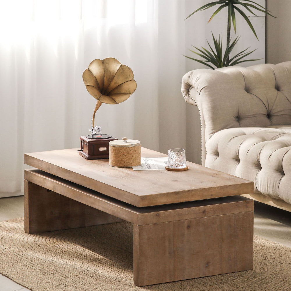 Buy farmhouse furniture Eclat | Natural Wood Modern Farmhouse Coffee Table - Modern Cottage Farmhouse Furniture