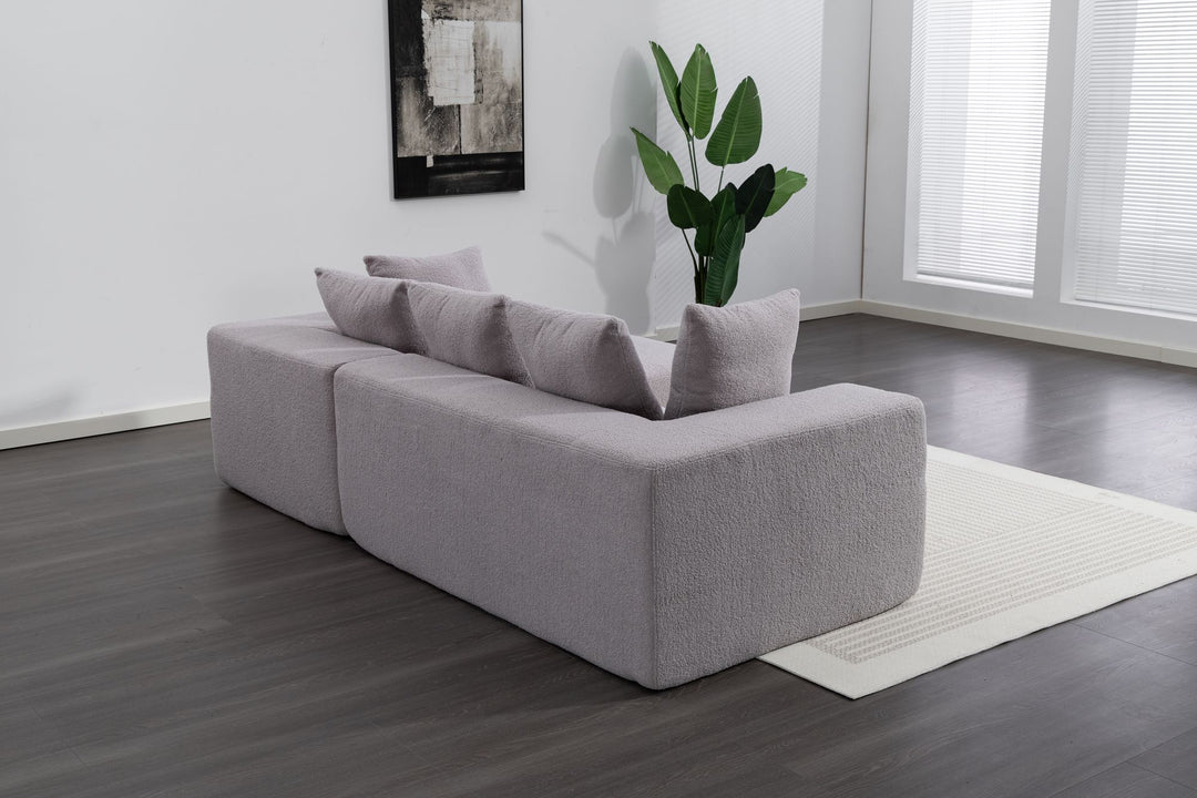 Buy farmhouse furniture Sole Terra | Simple Bouclé Minimalist Apartment Farmhouse Sofa Couch - Modern Cottage Farmhouse Furniture