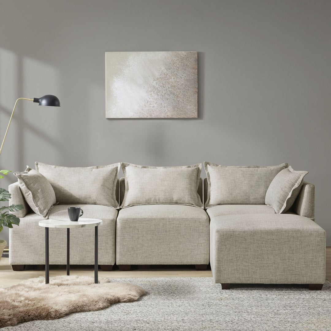 Buy farmhouse furniture Cream Off White Farmhouse Modular Armless Chair - Modern Cottage Farmhouse Furniture