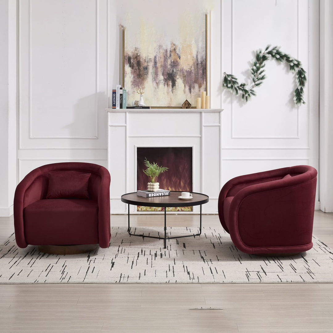 Buy farmhouse furniture Velvet Hearth | Velvet Red Contemporary Accent Chair - Modern Cottage Farmhouse Furniture