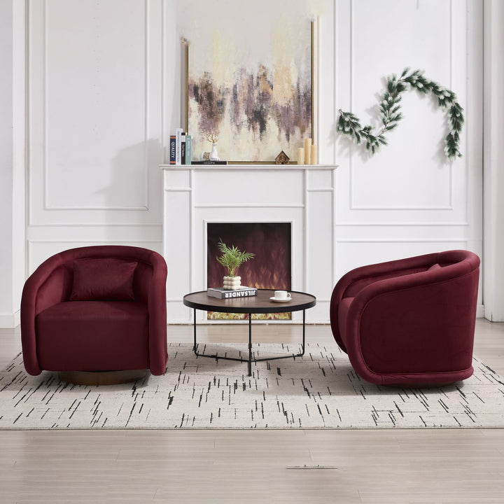 Buy farmhouse furniture Velvet Hearth | Velvet Red Contemporary Accent Chair - Modern Cottage Farmhouse Furniture
