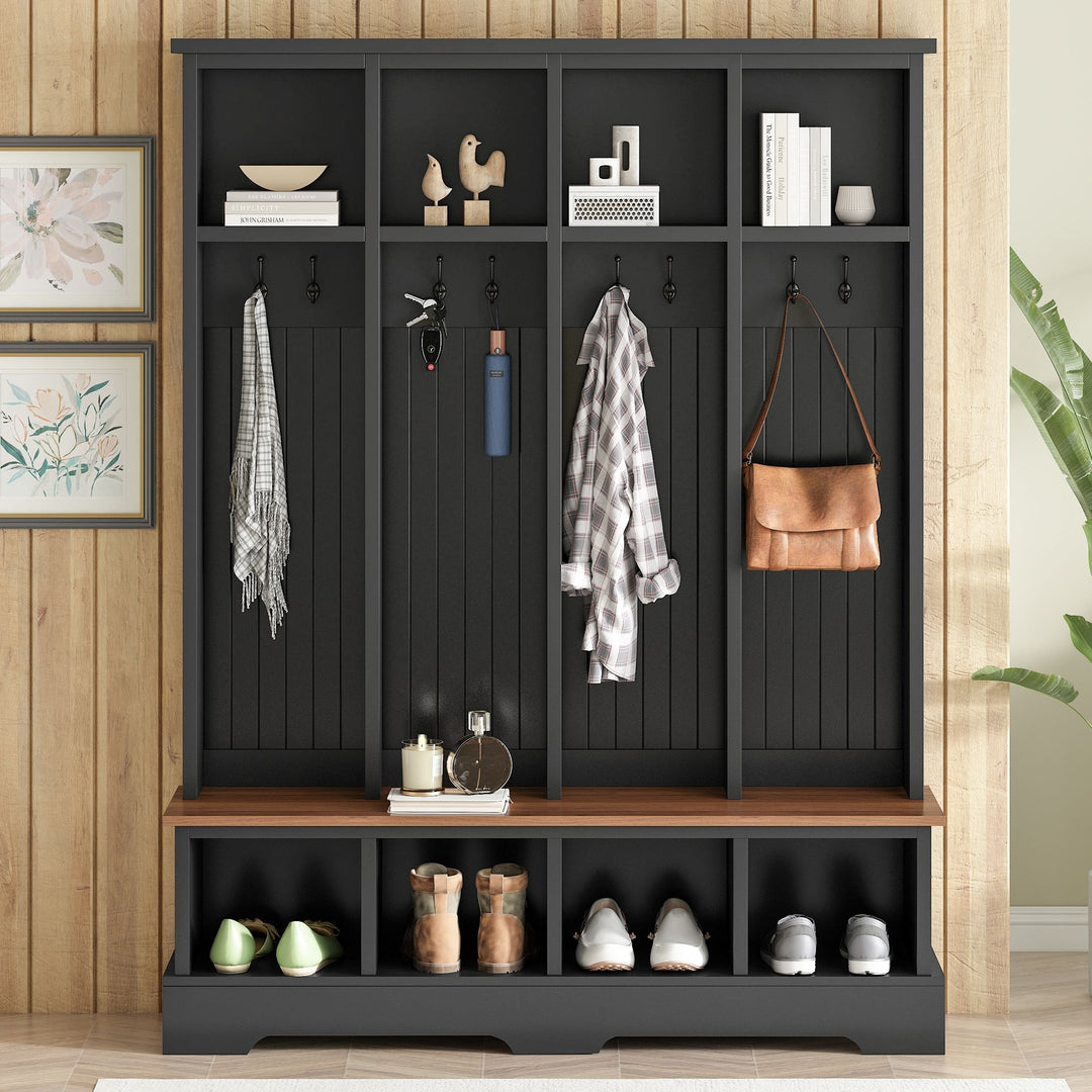 Buy farmhouse furniture Farmhouse Elegant Rustic Mudroom Entrance Entryway Bench - Modern Cottage Farmhouse Furniture