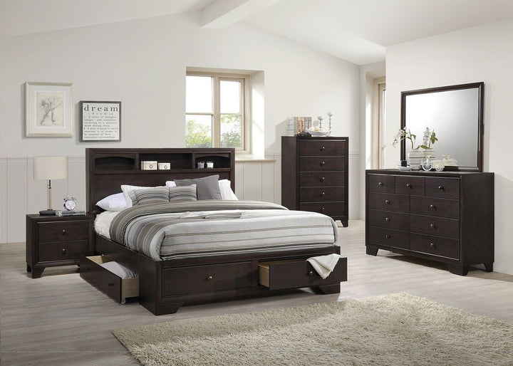 Buy farmhouse furniture Modern bedroom Storage Eastern King Size Bed Drawers Storage Headboard Footboard 1pc Bed Only. - Modern Cottage Farmhouse Furniture