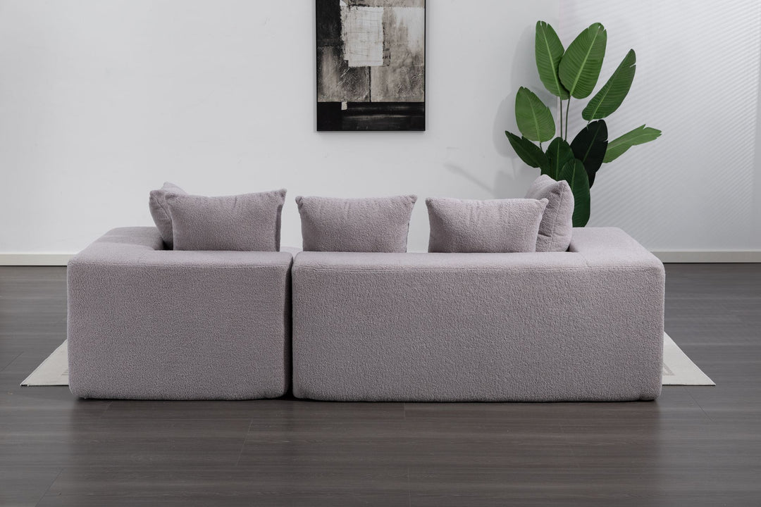 Buy farmhouse furniture Sole Terra | Simple Bouclé Minimalist Apartment Farmhouse Sofa Couch - Modern Cottage Farmhouse Furniture