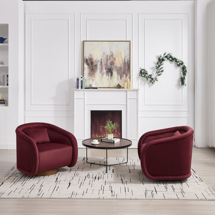 Buy farmhouse furniture Velvet Hearth | Velvet Red Contemporary Accent Chair - Modern Cottage Farmhouse Furniture
