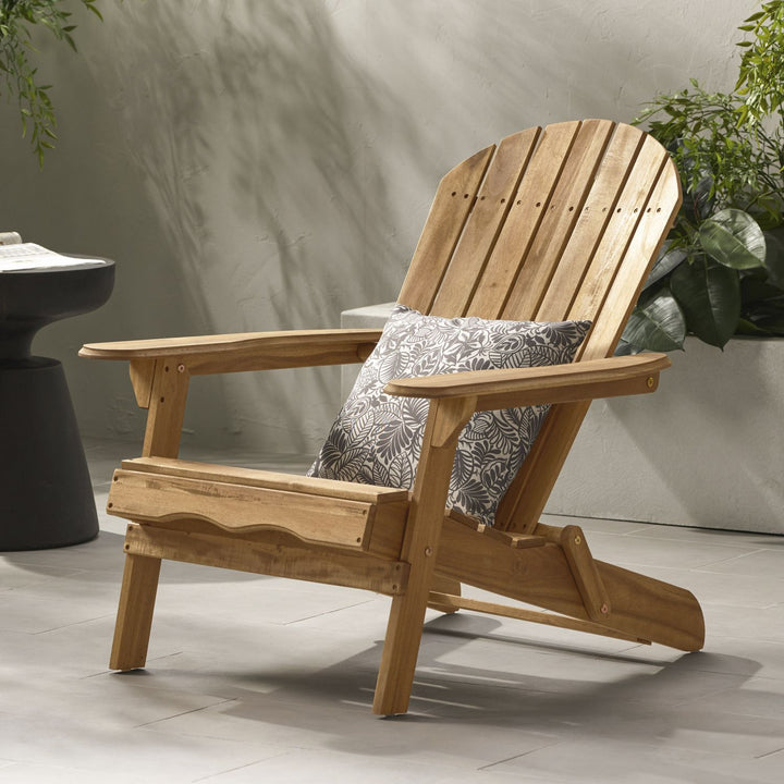 Buy farmhouse furniture Teak Wooden Outdoor Folding Adirondack Contemporary Accent Chair - Modern Cottage Farmhouse Furniture