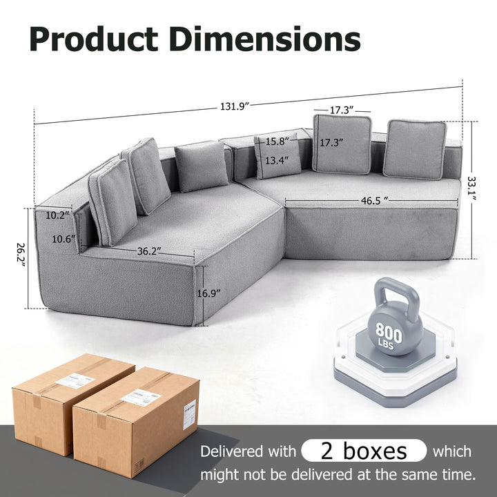 Buy farmhouse furniture The Haven • Extra Large Extra Wide Modular Modern Farmhouse Compressed Sofa - Modern Cottage Farmhouse Furniture