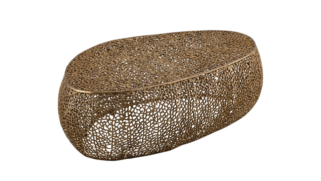 Buy farmhouse furniture Amber Leaf Acres | Oval Bronze Gold Modern Coffee Table - Modern Cottage Farmhouse Furniture