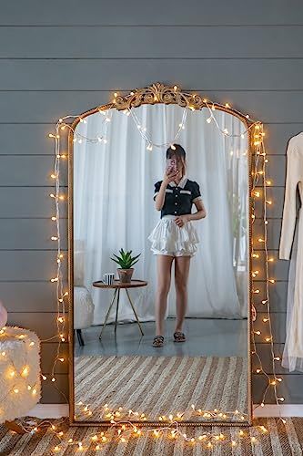 Buy farmhouse furniture Les Saules | Elegant Modern Farmhouse Gold Contemporary Large Arched Full Length Mirror - Modern Cottage Farmhouse Furniture
