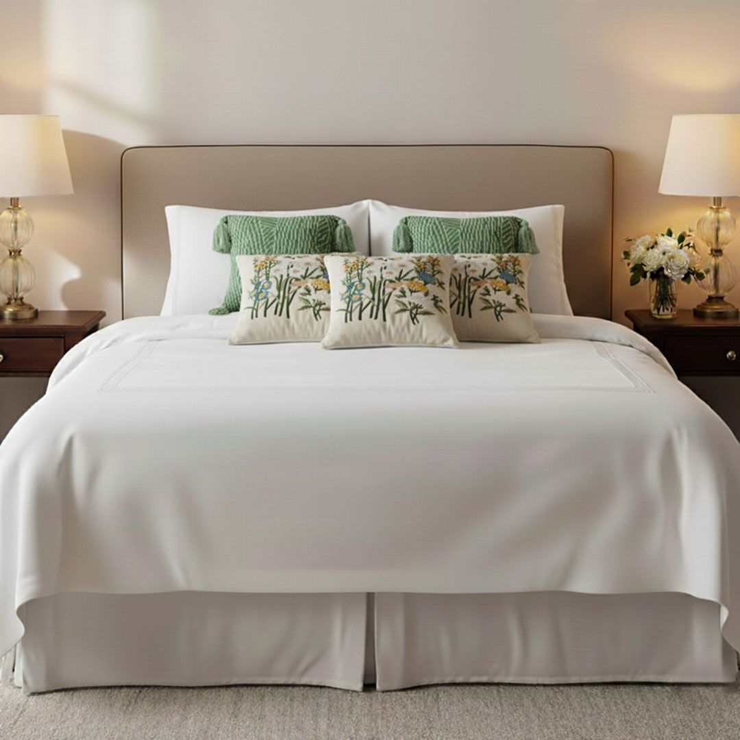 Buy farmhouse furniture 5PC 17.7 inches Green Decorative Pillowcase Set – Sage Chevron Tassel &amp; Botanical Garden Pillow Covers - Modern Cottage Farmhouse Furniture