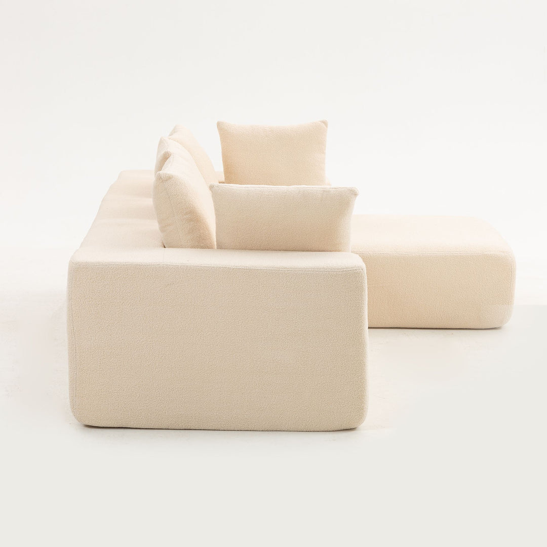 Buy farmhouse furniture Sole Terra | Simple Bouclé Minimalist Apartment Farmhouse Sofa Couch - Modern Cottage Farmhouse Furniture