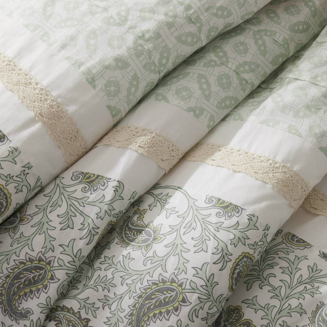Buy farmhouse furniture 9 Piece Cotton Percale Comforter Set King - Modern Cottage Farmhouse Furniture