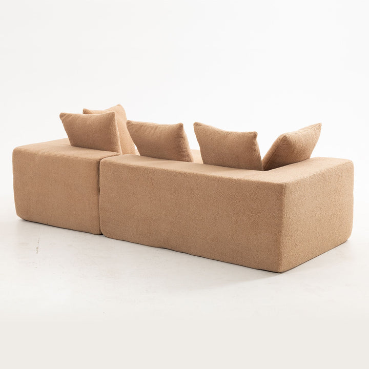 Buy farmhouse furniture Sole Terra | Simple Bouclé Minimalist Apartment Farmhouse Sofa Couch - Modern Cottage Farmhouse Furniture