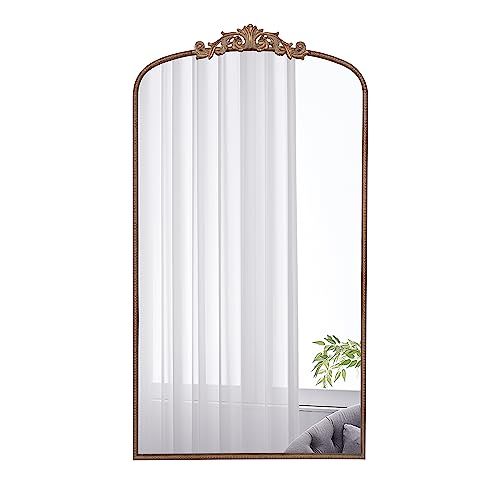 Buy farmhouse furniture Les Saules | Elegant Modern Farmhouse Gold Contemporary Large Arched Full Length Mirror - Modern Cottage Farmhouse Furniture