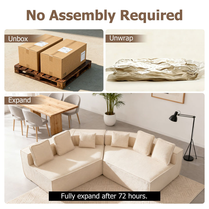 Buy farmhouse furniture The Haven • Extra Large Extra Wide Modular Modern Farmhouse Compressed Sofa - Modern Cottage Farmhouse Furniture