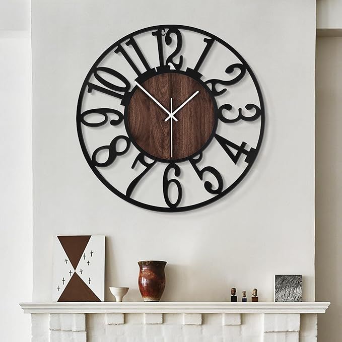 Buy farmhouse furniture Large Farmhouse Wall Clocks ,Silent, Non Ticking - Modern Cottage Farmhouse Furniture