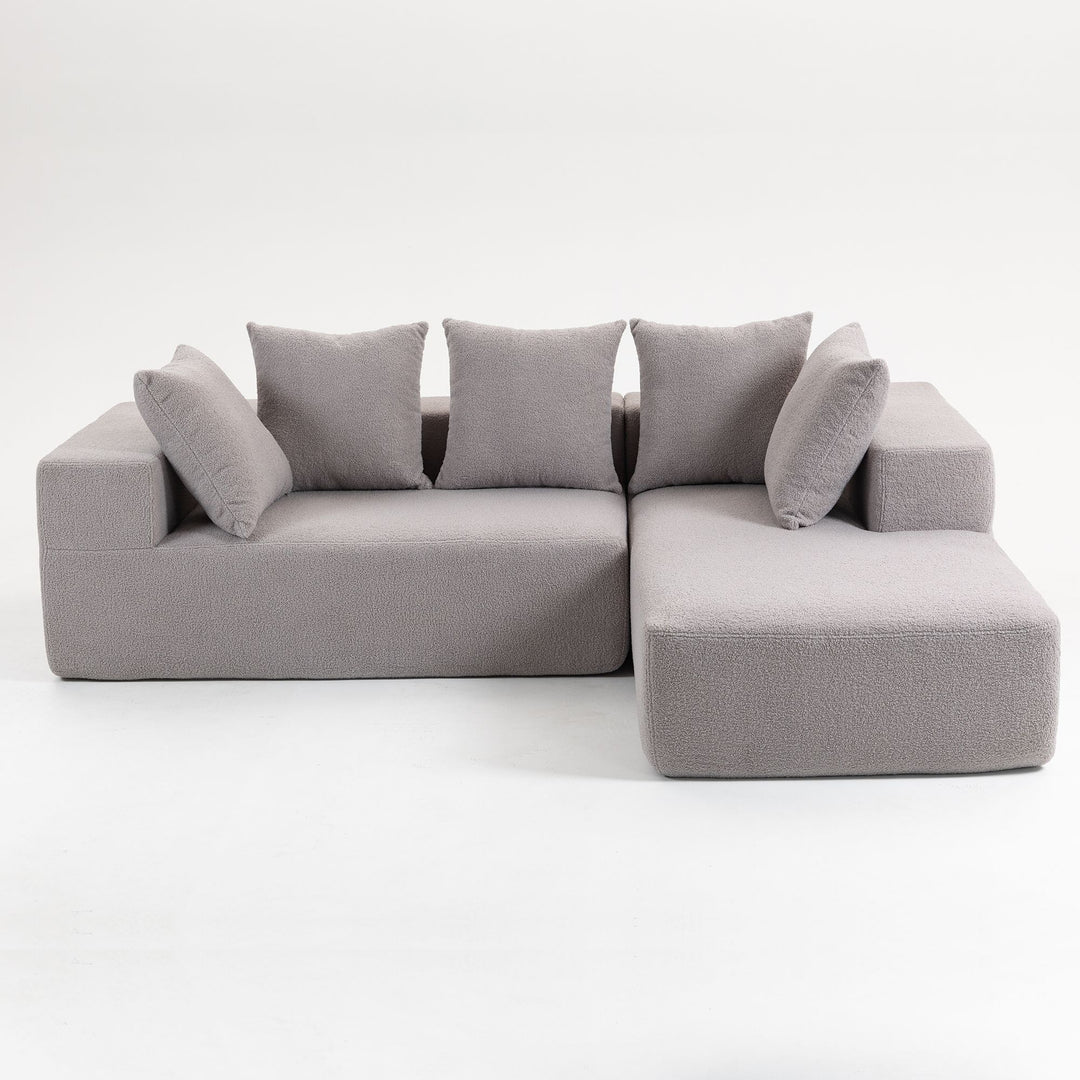 Buy farmhouse furniture Sole Terra | Simple Bouclé Minimalist Apartment Farmhouse Sofa Couch - Modern Cottage Farmhouse Furniture