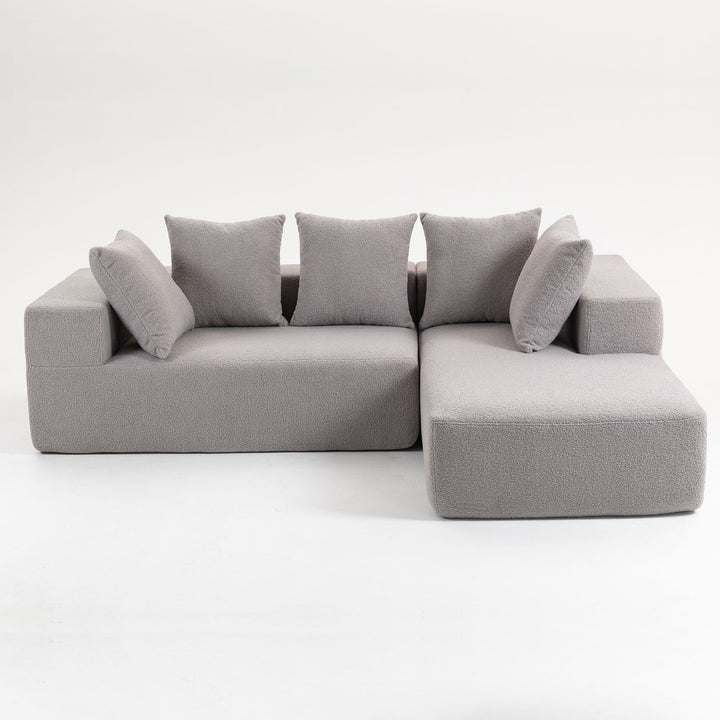 Buy farmhouse furniture Sole Terra | Simple Bouclé Minimalist Apartment Farmhouse Sofa Couch - Modern Cottage Farmhouse Furniture