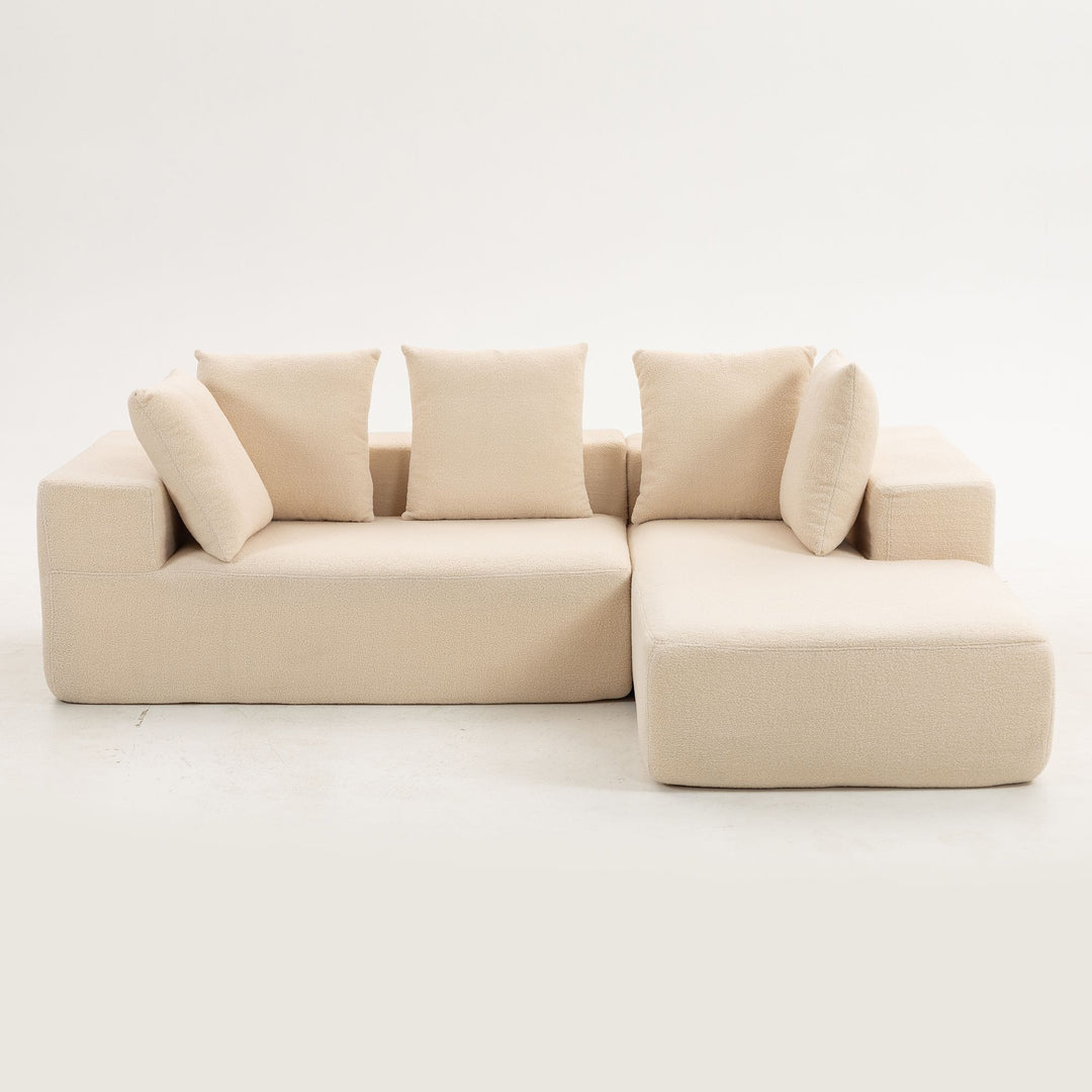 Buy farmhouse furniture Sole Terra | Simple Bouclé Minimalist Apartment Farmhouse Sofa Couch - Modern Cottage Farmhouse Furniture
