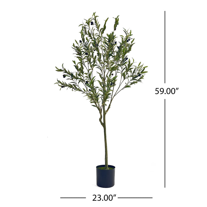 Buy farmhouse furniture 59 Inch Large Artificial Mediterranean Olive Tree, - Modern Cottage Farmhouse Furniture