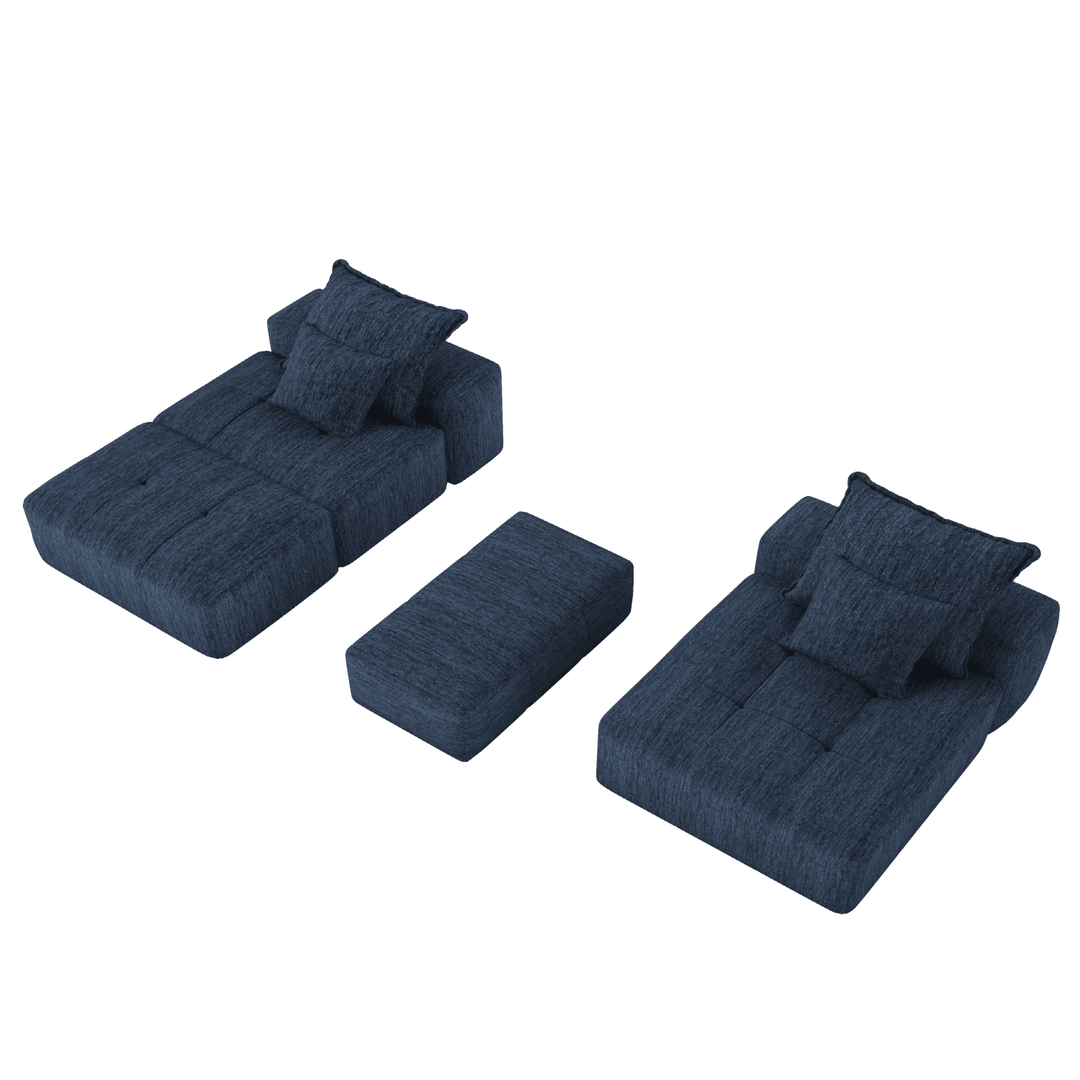 Buy farmhouse furniture The Blue Ridge | Modern Contemporary Farmhouse Oversized Modular Sectional Sofa with Ottoman - Modern Cottage Farmhouse Furniture