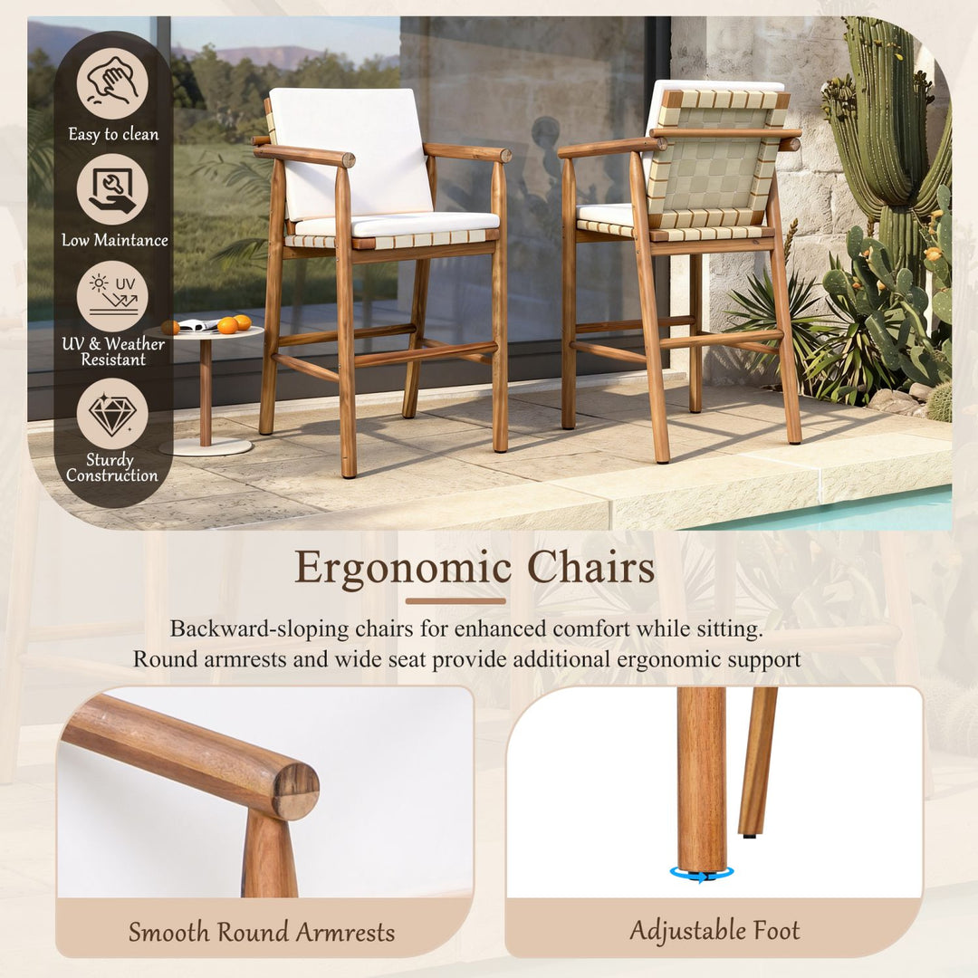 Buy farmhouse furniture 3 Piece Outdoor Modern Farmhouse Patio Bar Set - Modern Cottage Farmhouse Furniture