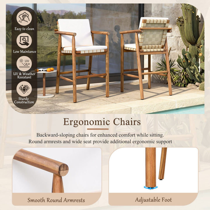 Buy farmhouse furniture 3 Piece Outdoor Modern Farmhouse Patio Bar Set - Modern Cottage Farmhouse Furniture