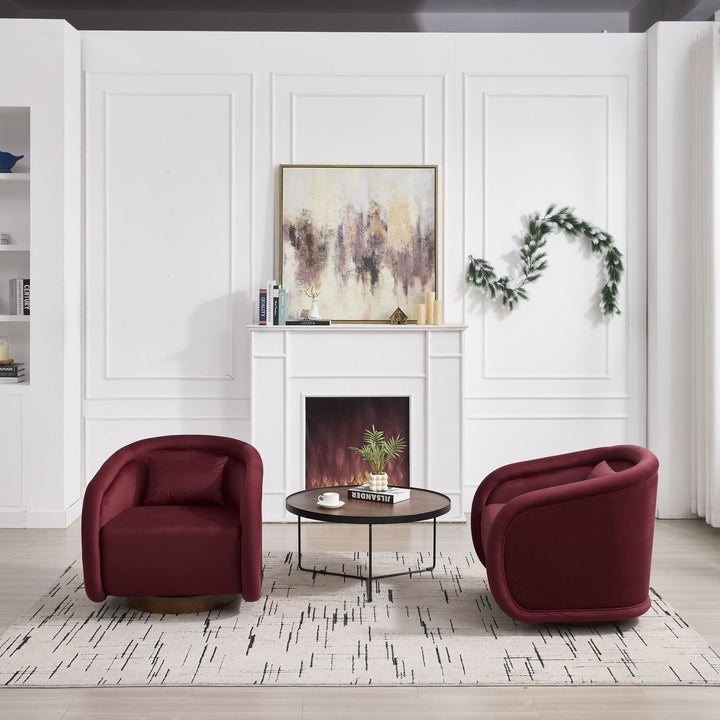 Buy farmhouse furniture Velvet Hearth | Velvet Red Contemporary Accent Chair - Modern Cottage Farmhouse Furniture