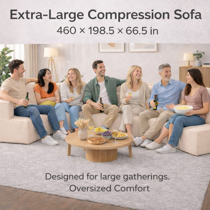 Buy farmhouse furniture Lily • Extra Large Extra Wide Modular Modern Farmhouse Compressed Sofa - Modern Cottage Farmhouse Furniture