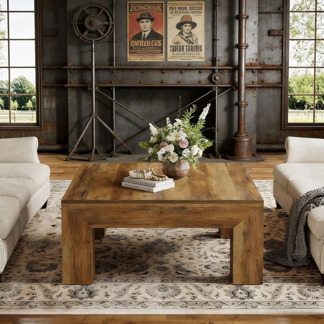 Buy farmhouse furniture Square Accent Farmhouse Coffee Table - Modern Cottage Farmhouse Furniture