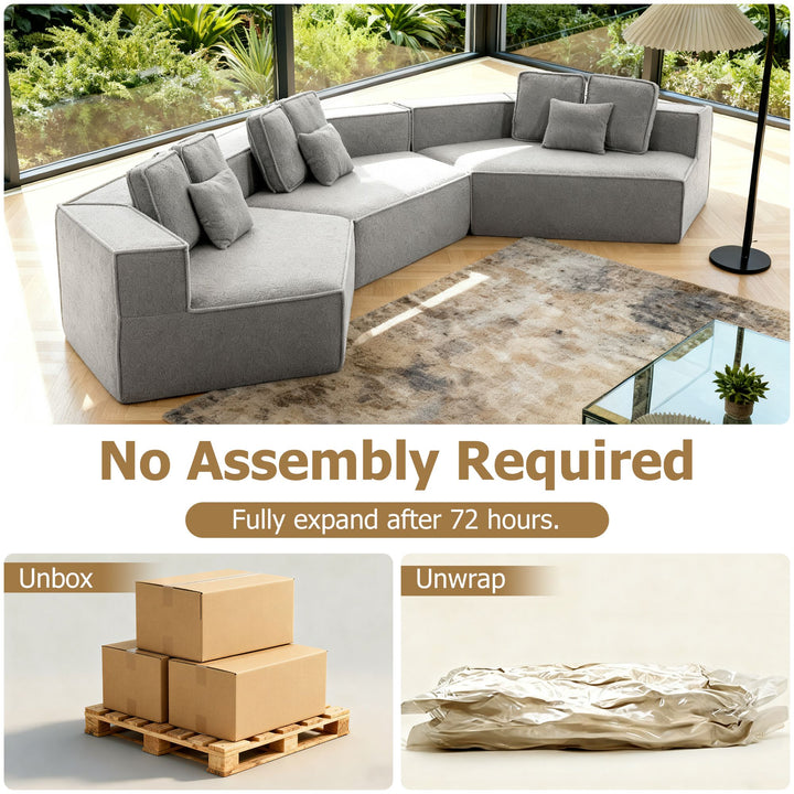 Buy farmhouse furniture Lily • Extra Large Extra Wide Modular Modern Farmhouse Compressed Sofa - Modern Cottage Farmhouse Furniture