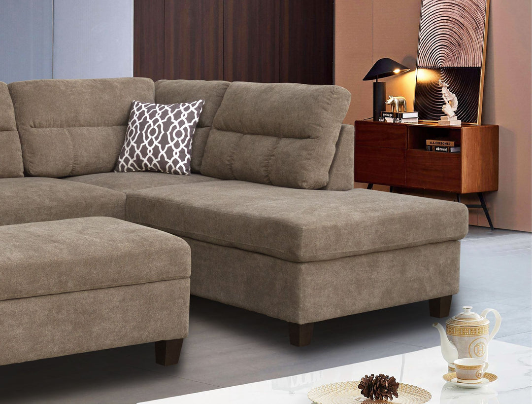 Buy farmhouse furniture 103.5" Brown Farmhouse Couch Sectional Sofa - Modern Cottage Farmhouse Furniture