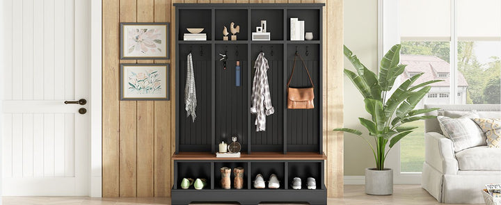 Buy farmhouse furniture Farmhouse Elegant Rustic Mudroom Entrance Entryway Bench - Modern Cottage Farmhouse Furniture