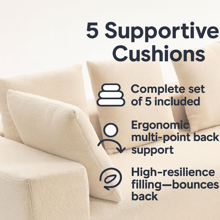 Buy farmhouse furniture Sole Terra | Simple Bouclé Minimalist Apartment Farmhouse Sofa Couch - Modern Cottage Farmhouse Furniture